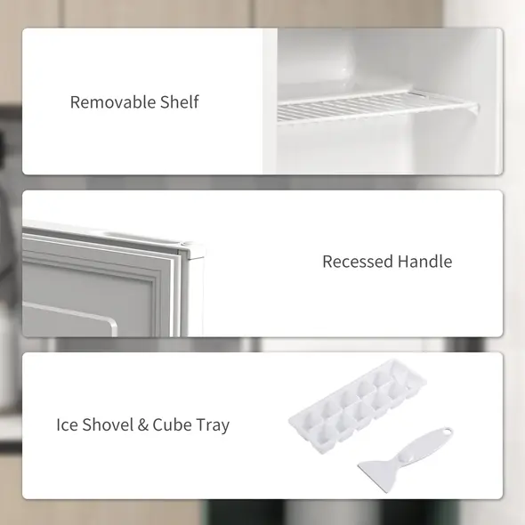 HOMCOM 35L Mini Freezer, -24℃ to -14℃ Temperature - White - 7