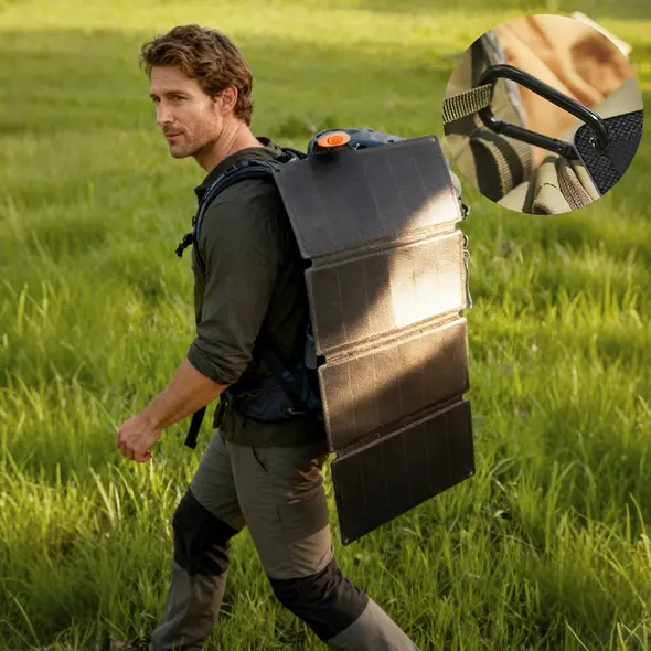 HOMCOM 36W Foldable Solar Panel, Portable Solar Charger Type-C to USB-A Charging Port, Power Supply for Outdoor - 8