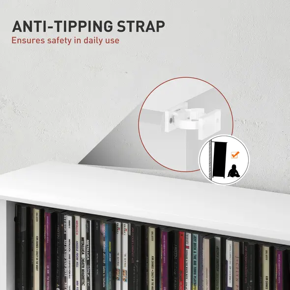 HOMCOM 360 CD Storage Unit - White - 6