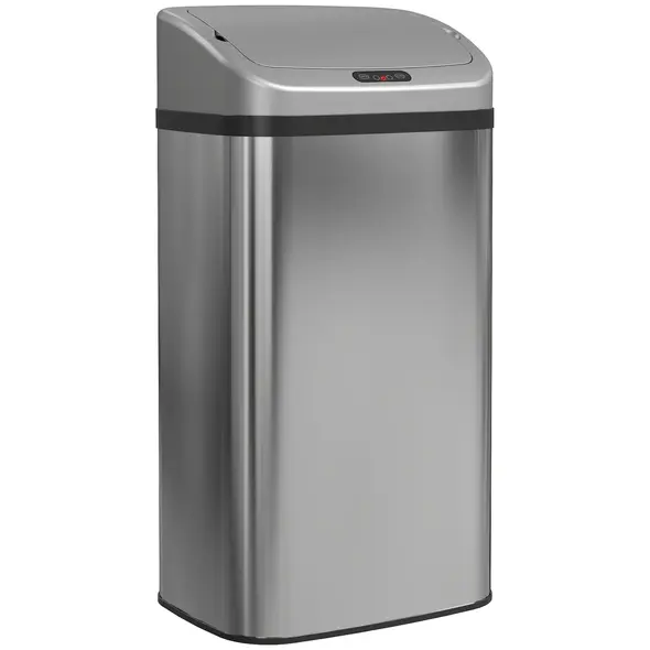 HOMCOM 48L Stainless Steel Sensor Bin - Silver-Tone - 1