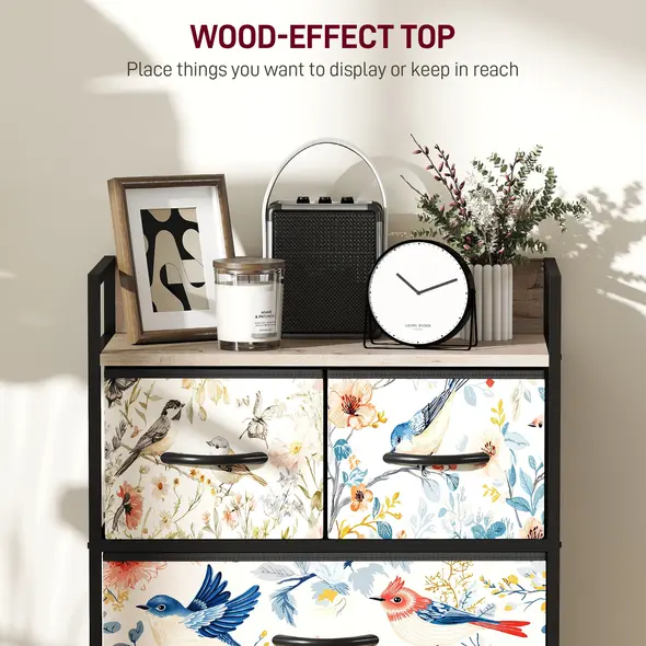 HOMCOM 4-Drawer Chest of Drawers - White - 5