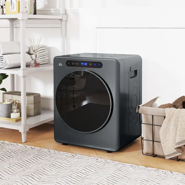 HOMCOM 4kg Compact 40-60℃  Tumble Dryer - Grey - 2