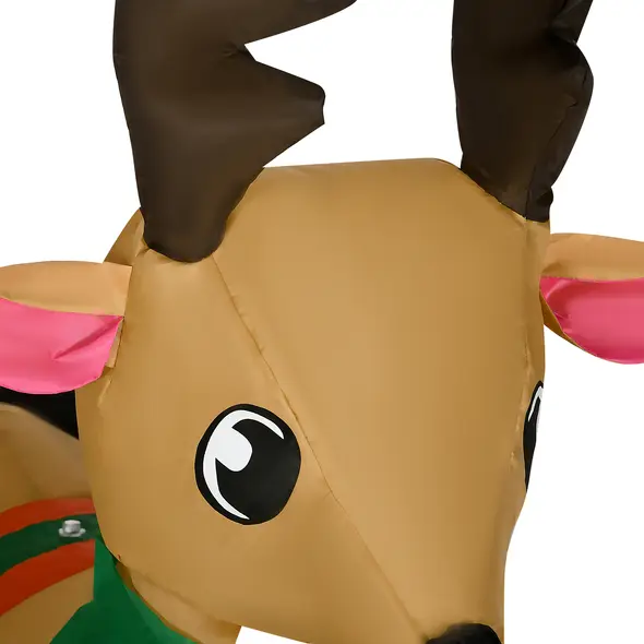 HOMCOM 4ft Christmas Inflatable Santa Claus Sledge Sleigh Reindeer Blow Up Decoration Xmas Décor for Garden - 9