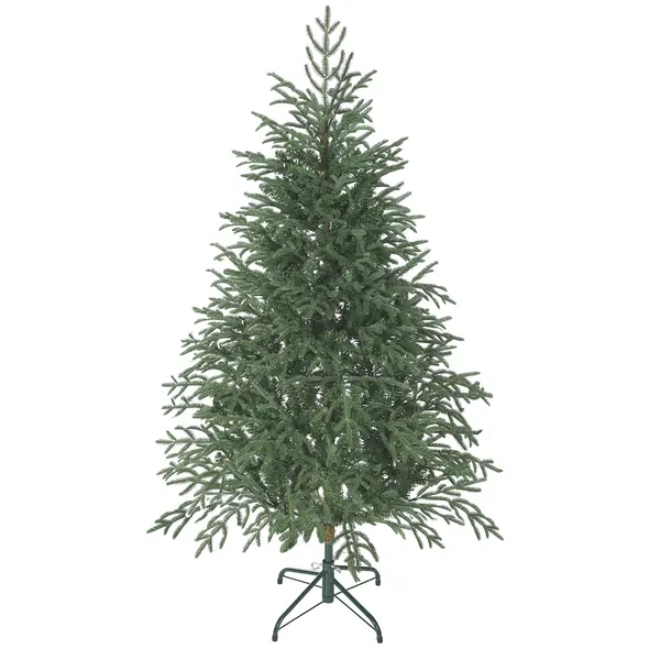 HOMCOM 5 ft Full Spruce Christmas Tree with Realistic Dense Tips, Easy Assembly - Green - 1