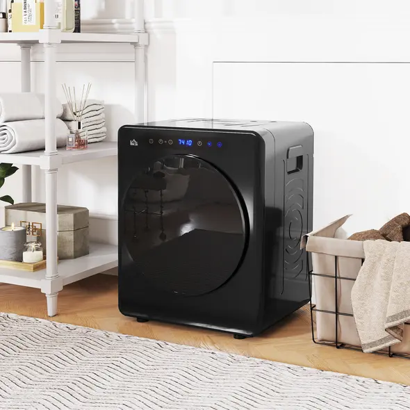 HOMCOM 4kg Compact 40-60℃  Tumble Dryer - Black - 2