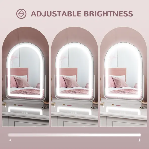 HOMCOM 43 x 59cm LED Vanity Mirror - White - 6