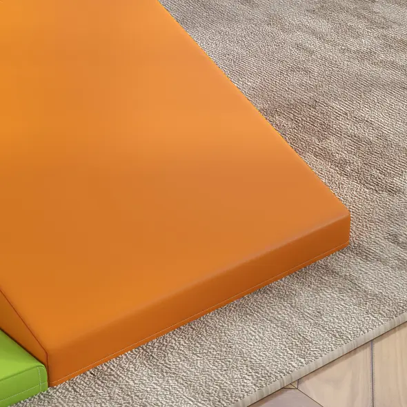 HOMCOM 4-piece Soft Play Set, Climb and Crawl Foam, Toddler Stairs and Ramp, Orange - 8