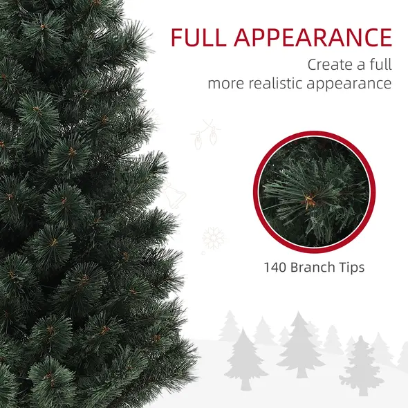 HOMCOM 4ft Artificial Christmas Tree with 80 Warm White LED Lights, 8 Modes and Remote, Realistic Xmas Tree with Square Stand for Party Decoration, Green - 7