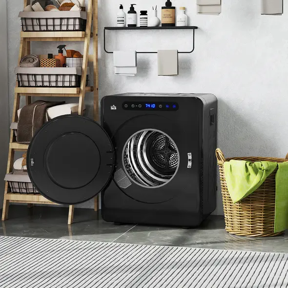 HOMCOM 4kg Compact 40-60℃  Tumble Dryer - Black - 9