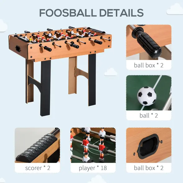 HOMCOM 4 in 1 Multi Games Table Hockey Foosball Mini Billiards Pool Table Set 2 Types - 8