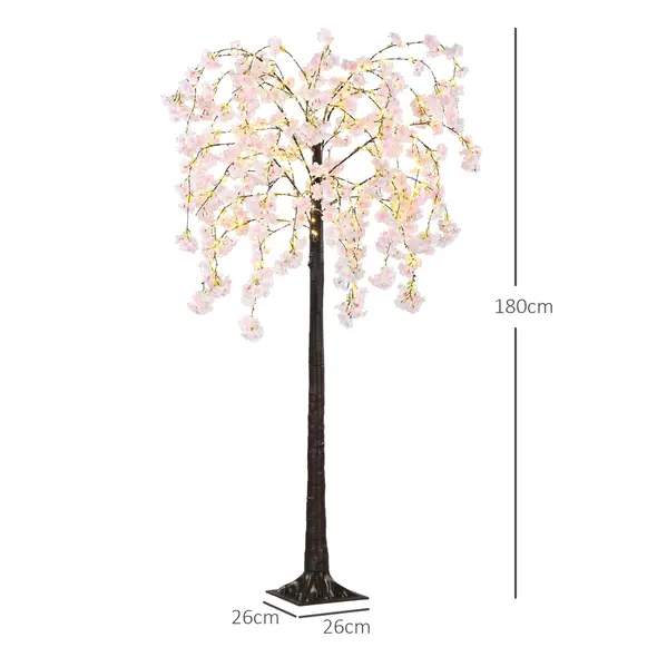 HOMCOM 450 LED Light Decorative Artificial Blossom Tree - Pink - 3
