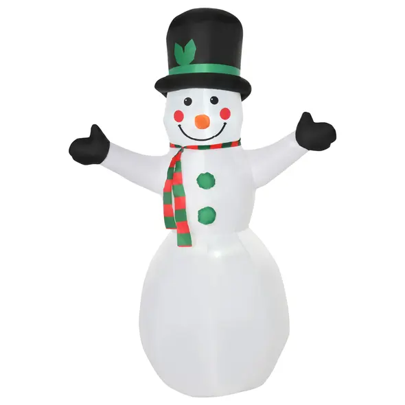 HOMCOM 6.5ft Inflatable Snowman LED Christmas Xmas Air Blown Holiday Decoration Outdoor Garden Decor - 1
