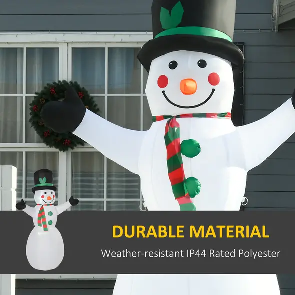 HOMCOM 6.5ft Inflatable Snowman LED Christmas Xmas Air Blown Holiday Decoration Outdoor Garden Decor - 5