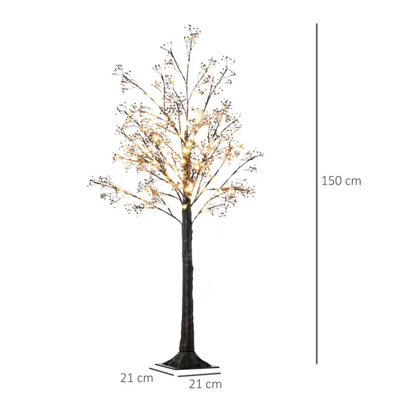 HOMCOM 5ft Artificial Gypsophila Blossom Tree Light with 96 Warm White LED Light, Baby Breath Flowers for Home Party Wedding, Indoor and Outdoor Use - 3