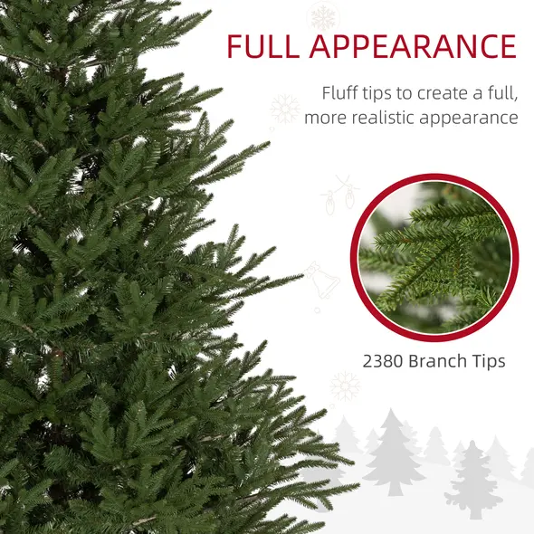 HOMCOM 5ft Bushy and Bare Artificial Christmas Tree - Green - 5