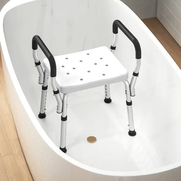 HOMCOM 57-69cm Aluminium Frame Bath Seat - 9
