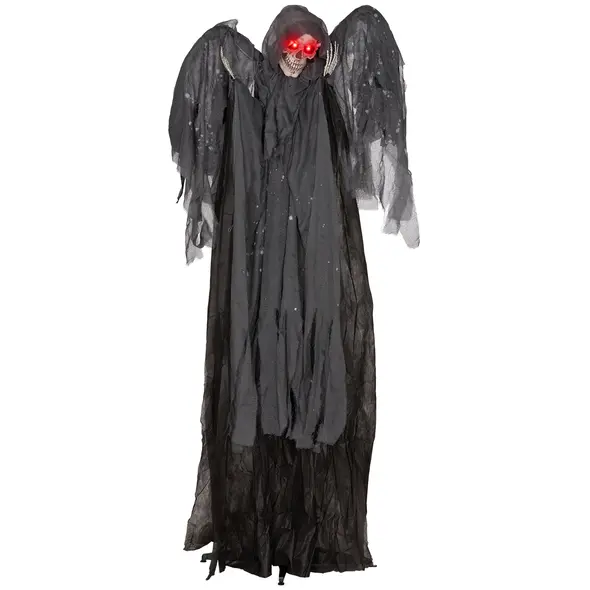 HOMCOM 6.3" Grim Reaper Halloween Animatronic, with Glowing Eyes - 1