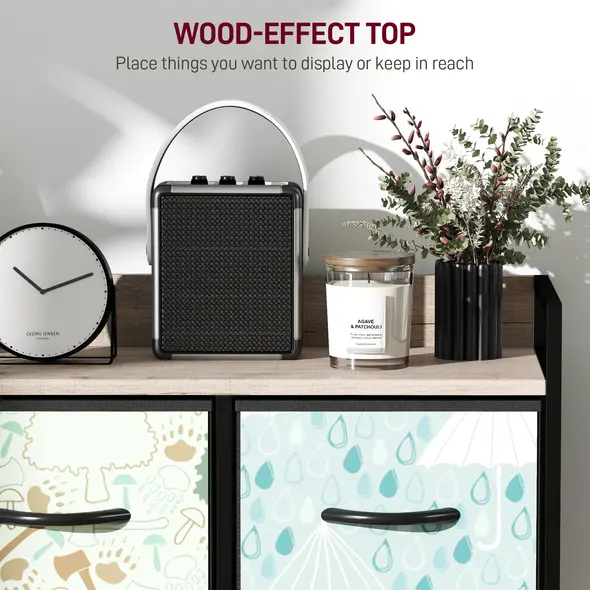 HOMCOM 5-Drawer Chest of Drawers - Blue - 5