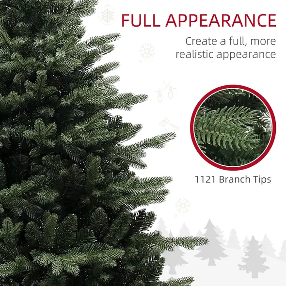 HOMCOM 5ft Artificial Spruce Christmas Tree - Green - 6