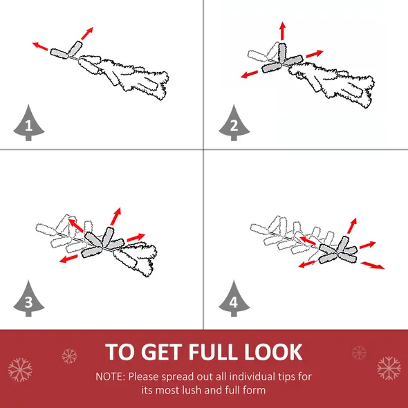 HOMCOM 60cm Pre-Lit Artificial Christmas Door Wreath Holly LED Decor Pine Cones Hanging Glittered Festival Indoor Decoration - 5