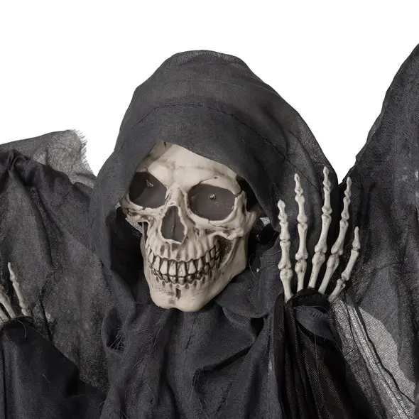 HOMCOM 6.3" Grim Reaper Halloween Animatronic, with Glowing Eyes - 8