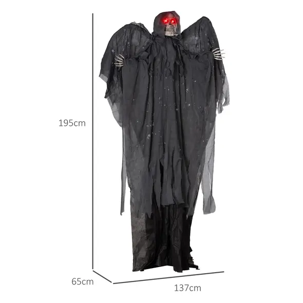 HOMCOM 6.3" Grim Reaper Halloween Animatronic, with Glowing Eyes - 3