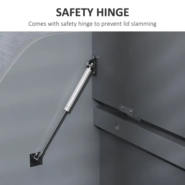 HOMCOM 61L Home Storage Chest - Grey - 5