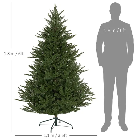 HOMCOM 5ft Bushy and Bare Artificial Christmas Tree - Green - 3