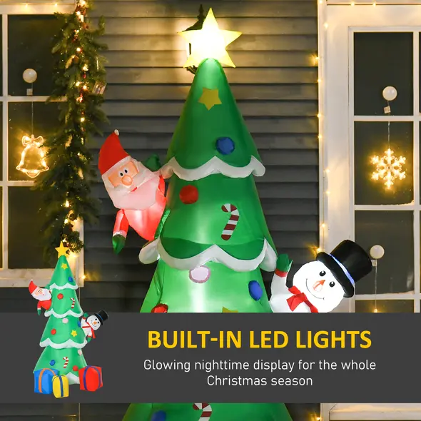 HOMCOM 7FT Christmas Inflatable Tree LED Lighted for Indoor Outdoor Decoration - 4