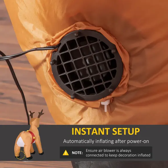 HOMCOM 6ft Christmas Inflatable Reindeer Decoration Xmas Indoor Outdoor Fun w/ Lights Accessories Holiday Blow Up Decor Animal - 6