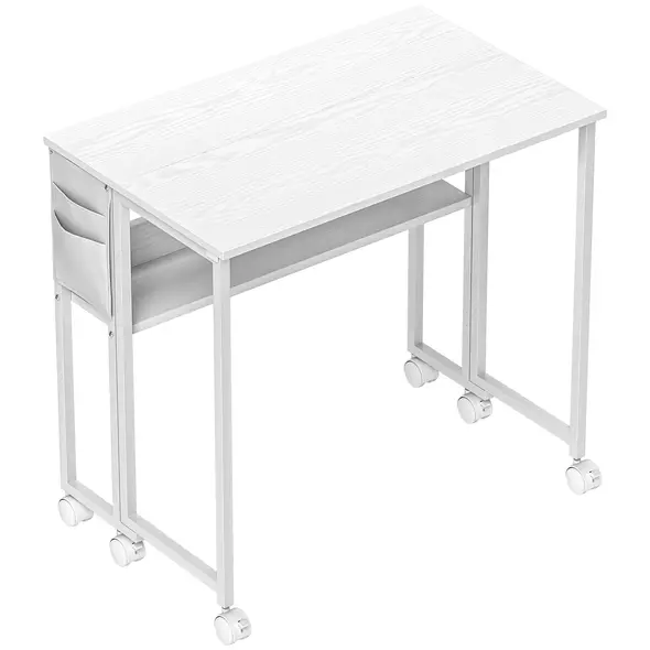 HOMCOM 80 cm Drop Leaf Writing Work Desk - White - 1