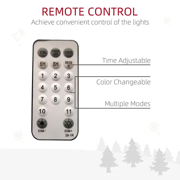 HOMCOM 6ft LED Pre-Lit Artificial Christmas Tree, with Base - 6
