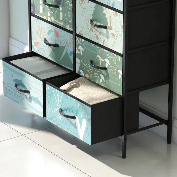 HOMCOM 8-Drawer Chest of Drawers - Blue - 9