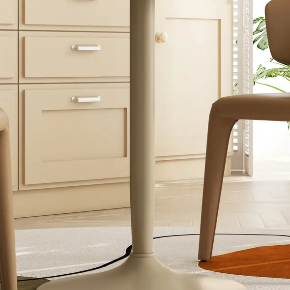 HOMCOM 75H x Φ70cm Two-Person Minimalistic Dining Table - Light Brown - 9