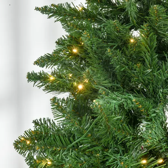 HOMCOM 6FT Christmas Tree Warm White LED Light Holiday Home Decoration, Green - 9