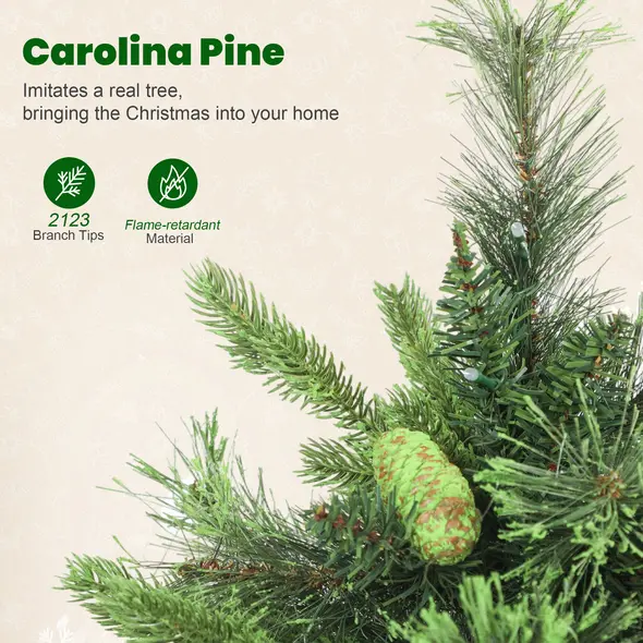 HOMCOM 6ft Artificial Pine LED Christmas Tree, with Remote - 7