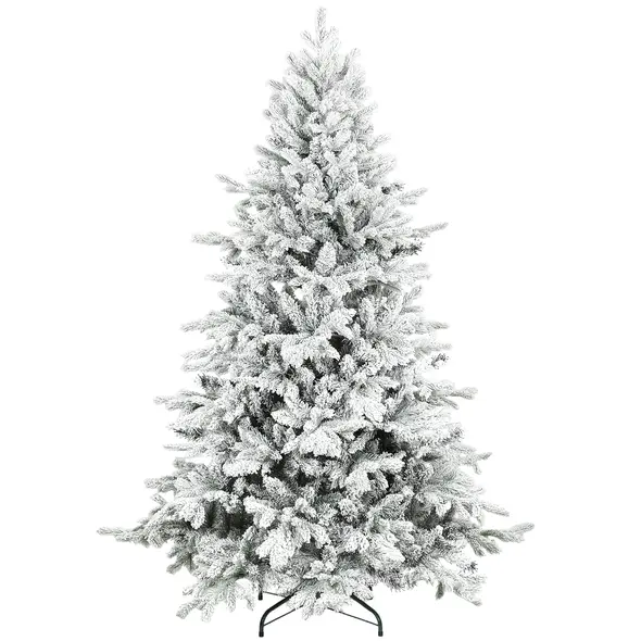 HOMCOM 6ft Snow Flocked Artificial Christmas Tree - 1