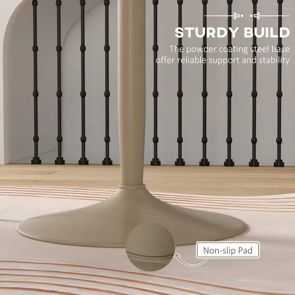 HOMCOM 75H x Φ70cm Two-Person Minimalistic Dining Table - Light Brown - 5