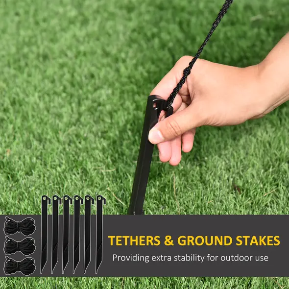 HOMCOM 6ft Christmas Inflatable Gingerbread Man & Santa Hat Safe Outdoor Decoration w/ Accessories - 7