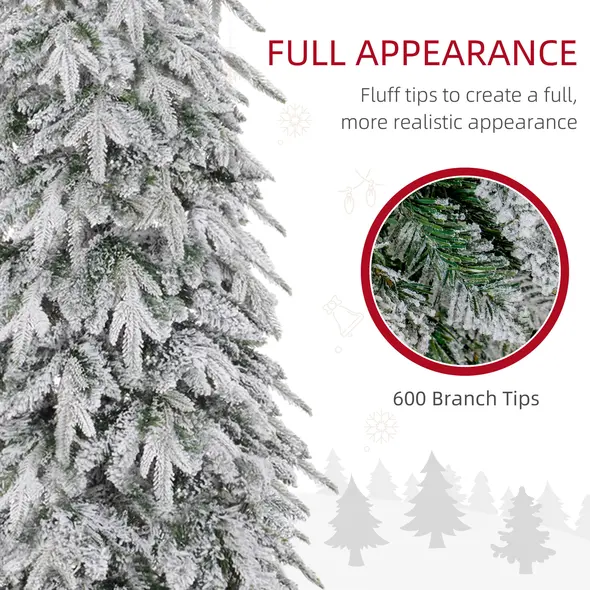 HOMCOM 6ft Snow-Covered Unlit Artificial Christmas Tree - 5