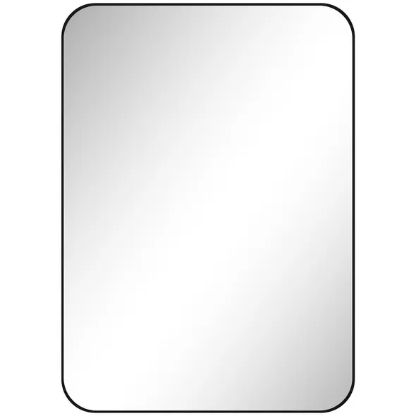 HOMCOM 70 x 50cm Curved Bathroom Mirror - Black - 1