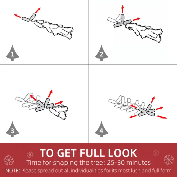 HOMCOM 7.5FT Artificial Snow Dipped Christmas Tree Xmas Pencil Tree Holiday Home Indoor Decoration with Foldable Black Stand, Green - 5