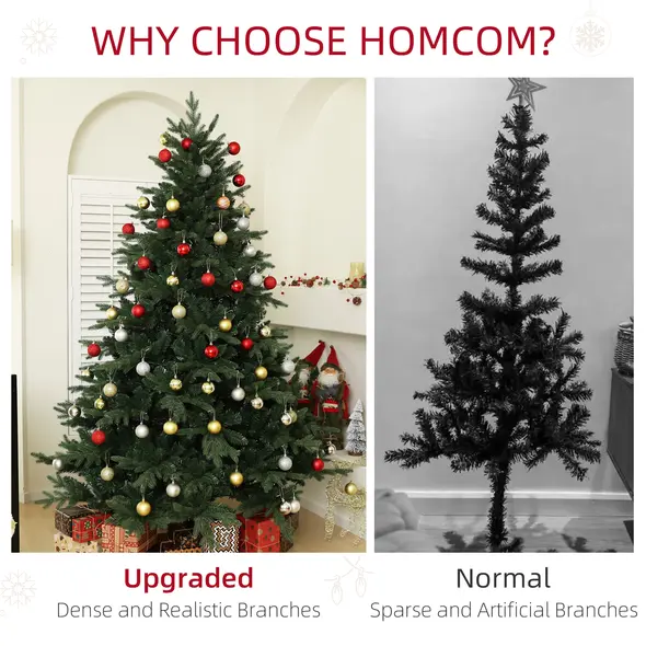 HOMCOM 7ft Artificial Spruce Christmas Tree - Green - 5