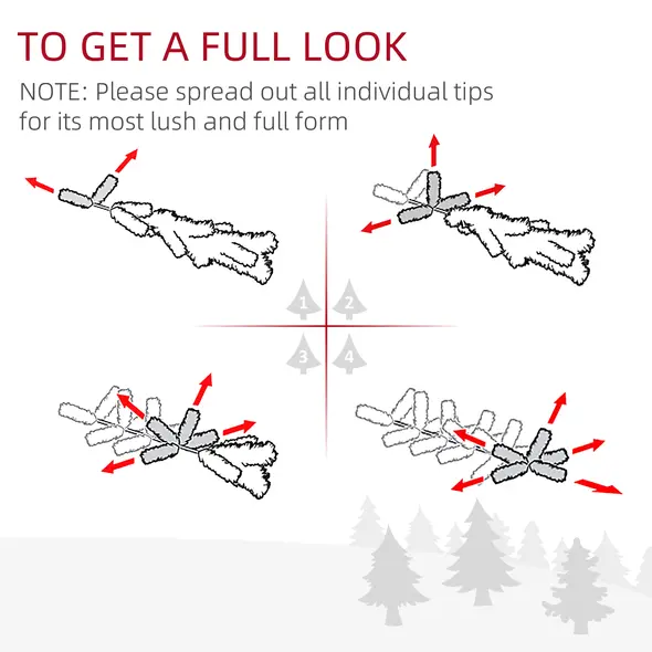 HOMCOM 6ft Unlit Artificial Christmas Tree, Pencil Slim Xmas Tree with Solid Stand and Realistic Branches, White - 5