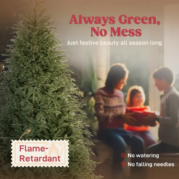 HOMCOM 7 ft Full Spruce Christmas Tree with Realistic Dense Tips, Easy Assembly - Green - 4