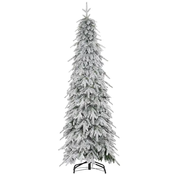 HOMCOM 6ft Snow-Covered Unlit Artificial Christmas Tree - 1