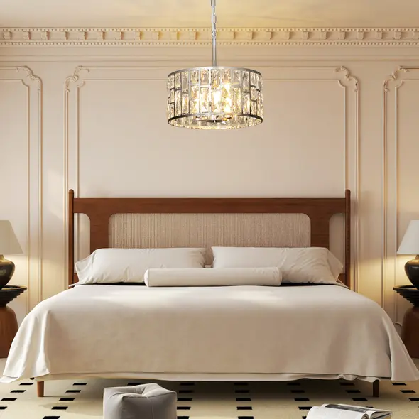 HOMCOM 72 Glass Crystallite Chandelier - Silver-Tone - 2