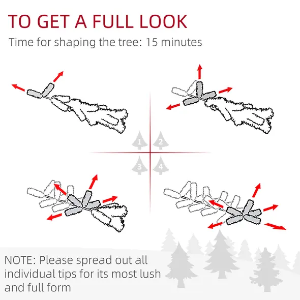 HOMCOM 6ft Artificial Snowy Pencil Christmas Tree - White - 7