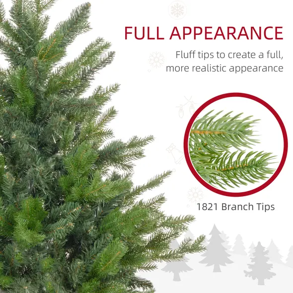 HOMCOM 6ft Bare Artificial Christmas Tree, with 1821 Tips - Green - 5