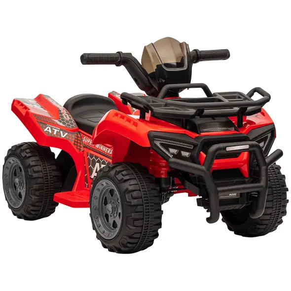 HOMCOM 6V Kids Electric Ride on Car Toddlers Quad Bike All Terrain Vehicle Toy With Music for 18-36 months Red - 1